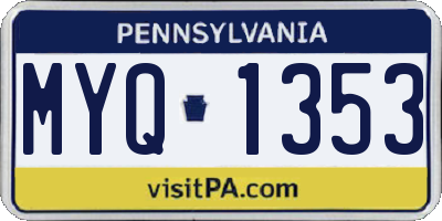 PA license plate MYQ1353