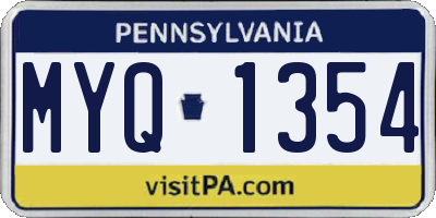 PA license plate MYQ1354