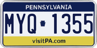 PA license plate MYQ1355
