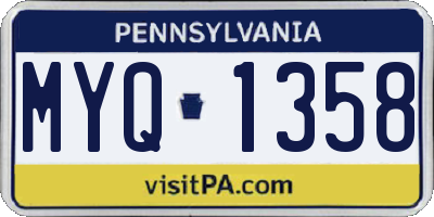 PA license plate MYQ1358