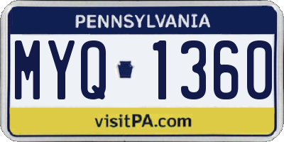 PA license plate MYQ1360