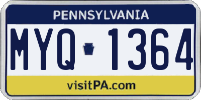 PA license plate MYQ1364