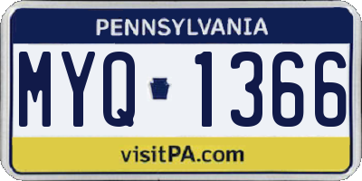 PA license plate MYQ1366