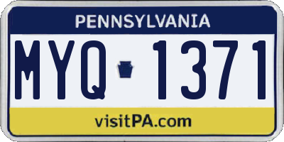 PA license plate MYQ1371