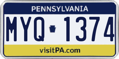 PA license plate MYQ1374