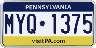 PA license plate MYQ1375