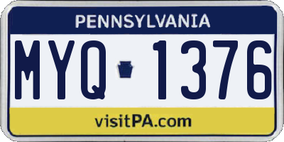PA license plate MYQ1376