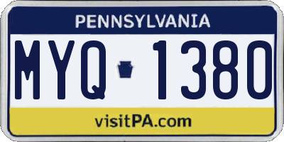 PA license plate MYQ1380