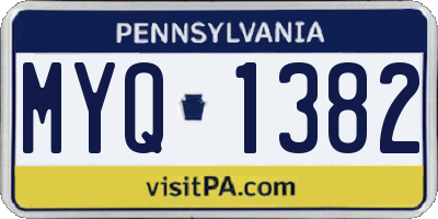 PA license plate MYQ1382