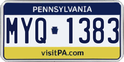 PA license plate MYQ1383