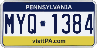 PA license plate MYQ1384