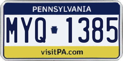 PA license plate MYQ1385