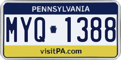 PA license plate MYQ1388