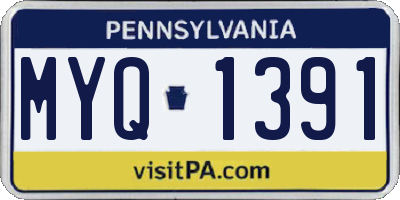 PA license plate MYQ1391