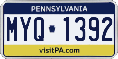 PA license plate MYQ1392