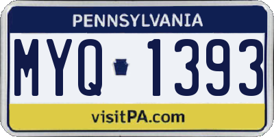 PA license plate MYQ1393