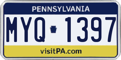 PA license plate MYQ1397