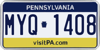 PA license plate MYQ1408