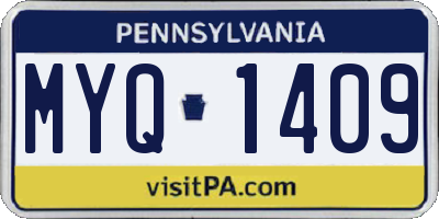 PA license plate MYQ1409