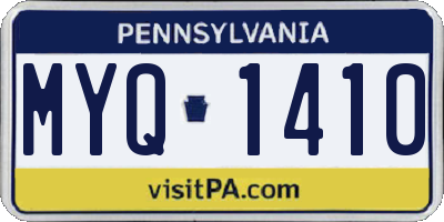 PA license plate MYQ1410