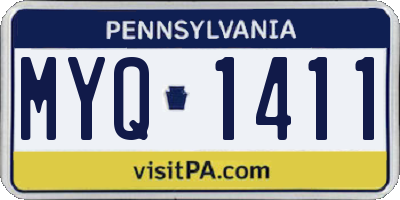 PA license plate MYQ1411