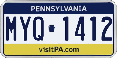 PA license plate MYQ1412