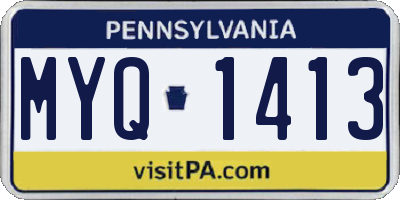 PA license plate MYQ1413