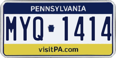 PA license plate MYQ1414