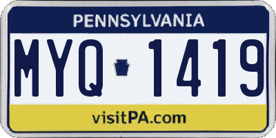 PA license plate MYQ1419