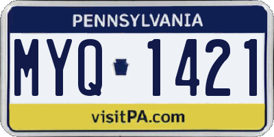 PA license plate MYQ1421