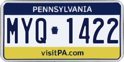 PA license plate MYQ1422