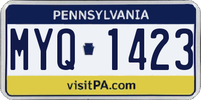 PA license plate MYQ1423
