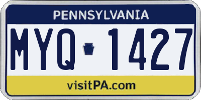 PA license plate MYQ1427