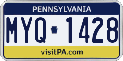 PA license plate MYQ1428