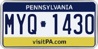 PA license plate MYQ1430