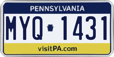 PA license plate MYQ1431