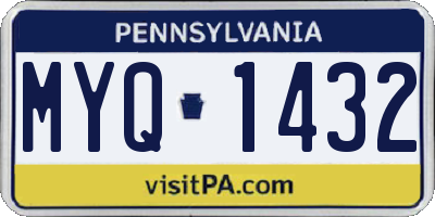 PA license plate MYQ1432