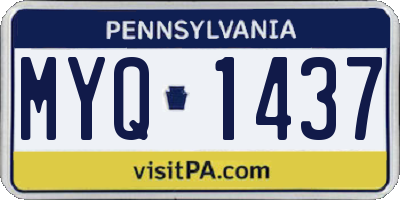 PA license plate MYQ1437