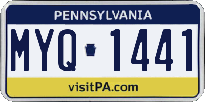 PA license plate MYQ1441