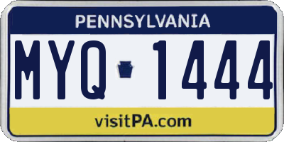 PA license plate MYQ1444
