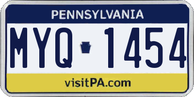 PA license plate MYQ1454