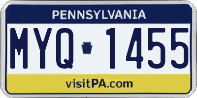 PA license plate MYQ1455