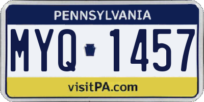 PA license plate MYQ1457