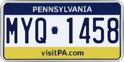 PA license plate MYQ1458