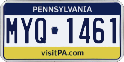 PA license plate MYQ1461