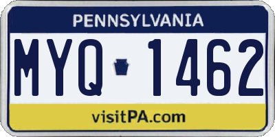 PA license plate MYQ1462