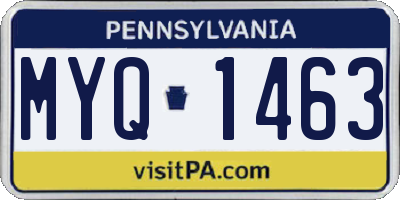 PA license plate MYQ1463