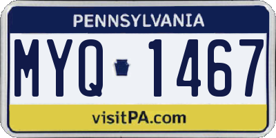 PA license plate MYQ1467