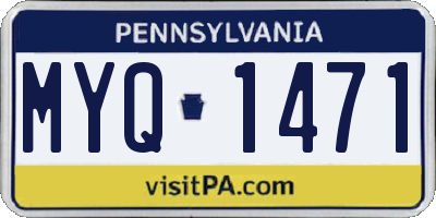 PA license plate MYQ1471