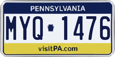 PA license plate MYQ1476